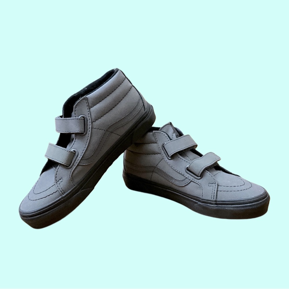 Vans Boys Gray Velcro High Top Sneakers